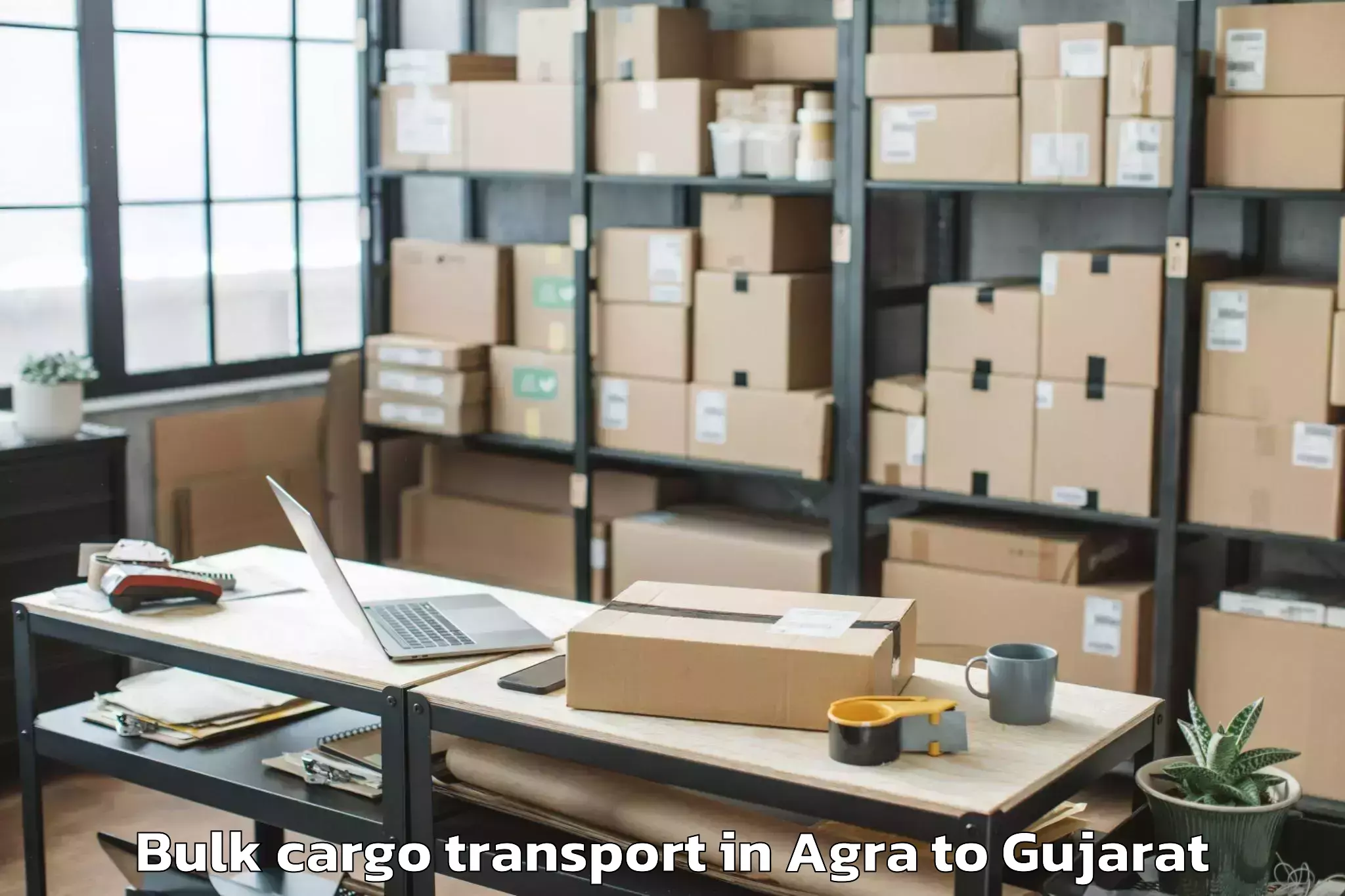 Reliable Agra to Santrampur Bulk Cargo Transport